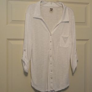 White shirt, lightweight fabric great for layers. Size large.